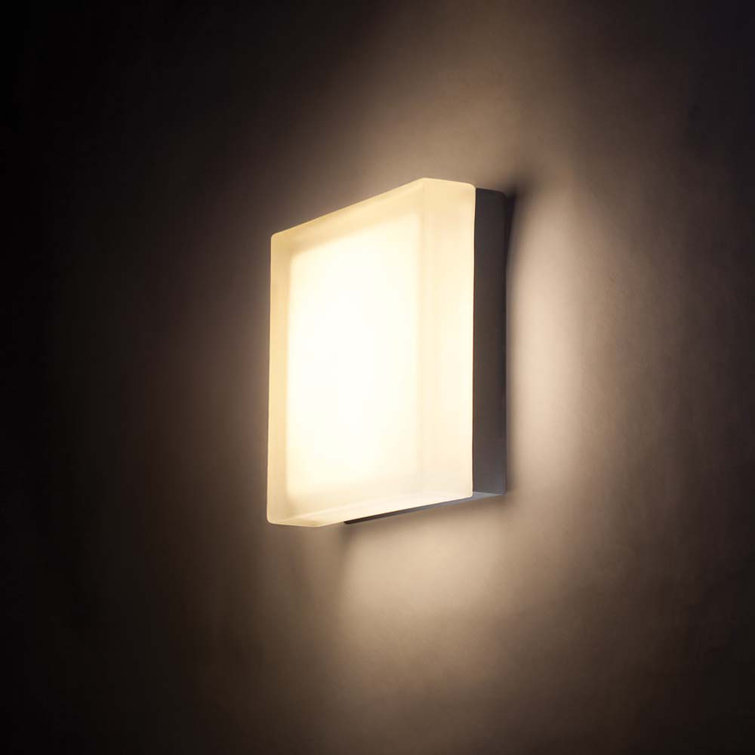 Brushed Nickel 9" LED Flush Mount with Etched Glass