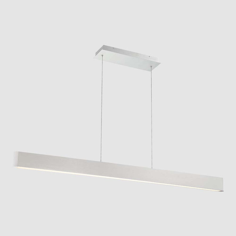 Sleek 54" Brushed Aluminum LED Pendant Light, Energy Star Certified