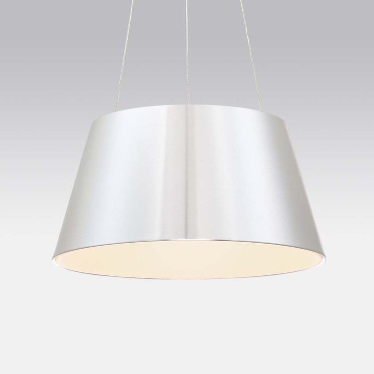 Vida Contemporary 24" LED Drum Pendant in Brushed Aluminum