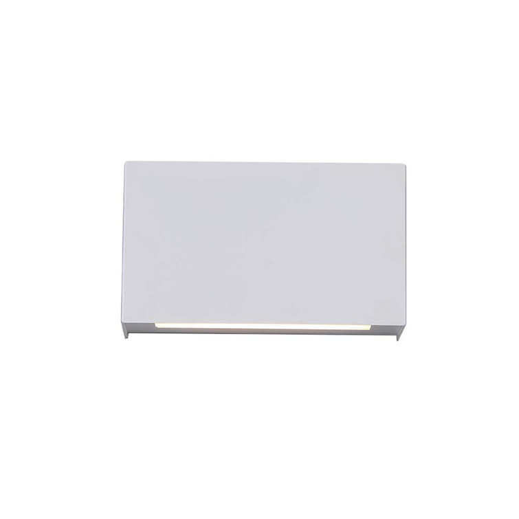 Sleek White Aluminum 12" Dimmable LED Sconce with Battery Backup