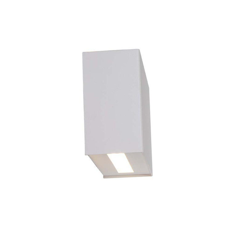 Sleek White Aluminum 12" Dimmable LED Sconce with Battery Backup