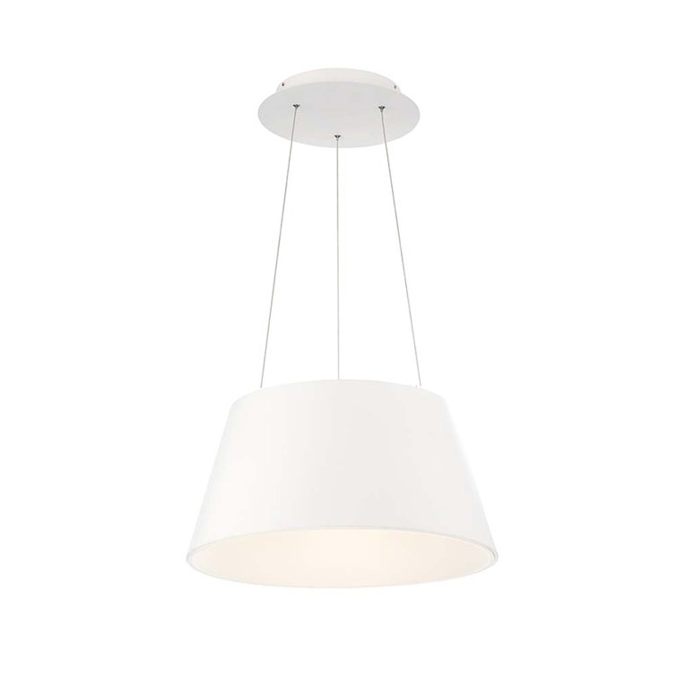 Vida 18" White Aluminum LED Drum Pendant Light