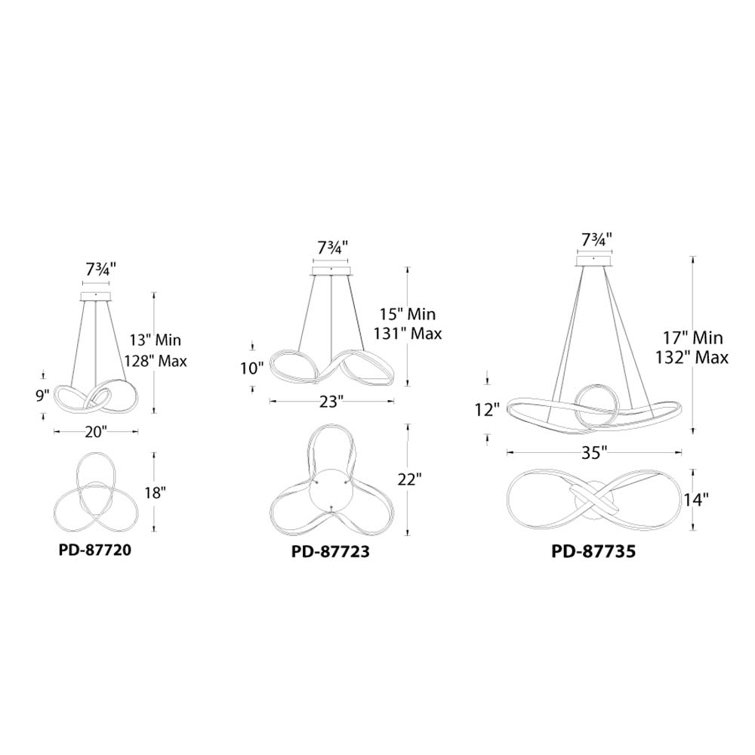 Vornado Chrome LED Pendant with Continuous Loops Design