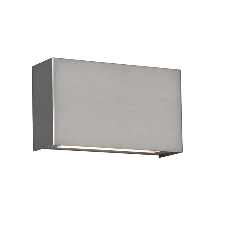 Sleek White Aluminum 12" Dimmable LED Sconce with Battery Backup