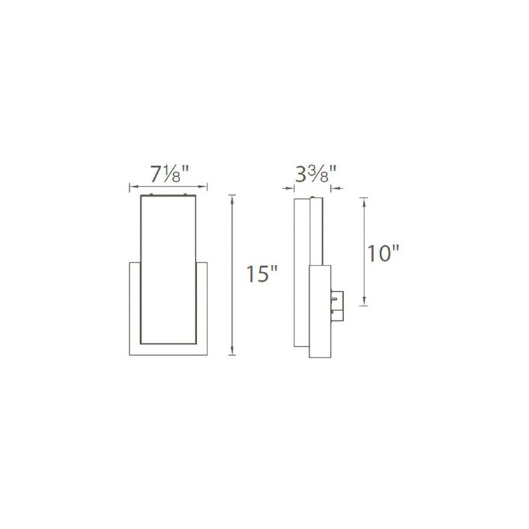 Nickel Rectangular Dimmable LED Wall Sconce