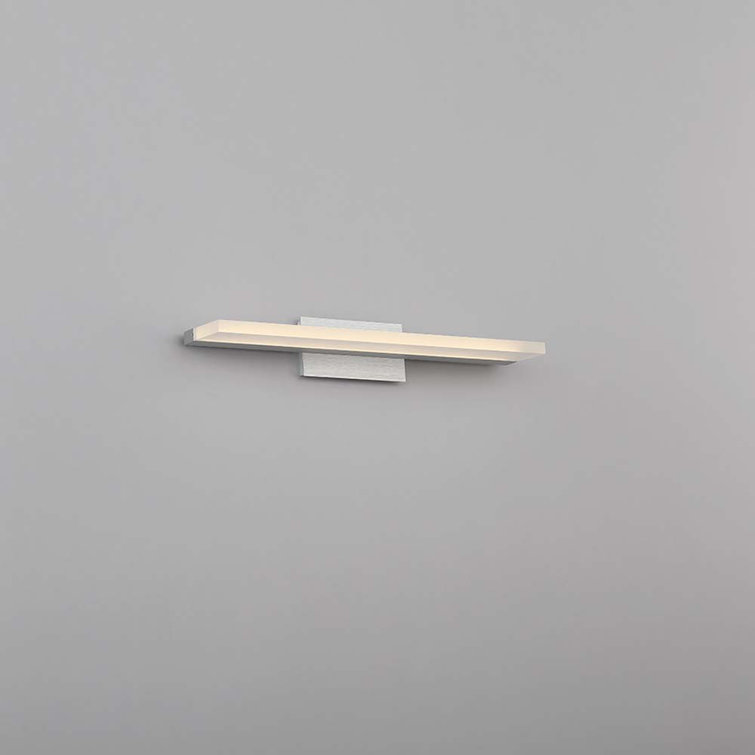 Sleek Edge-Lit Brushed Aluminum LED Vanity Light, 18"