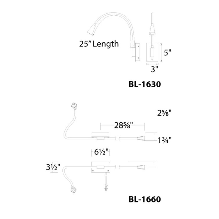 Titanium Stretch 1-Light LED Swing Arm with Dimmer