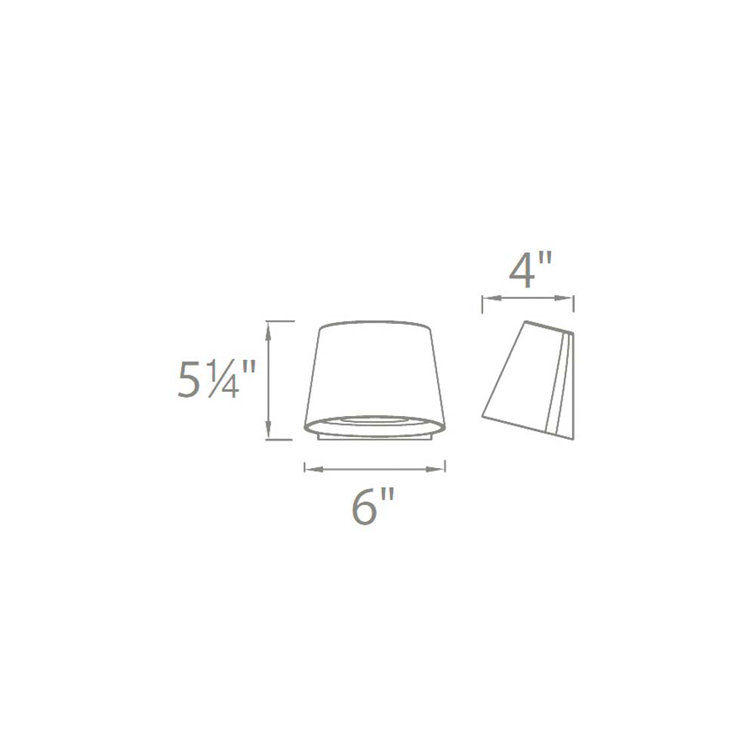 Graphite Gray Sleek LED Outdoor Wall Sconce, Dimmable 12W