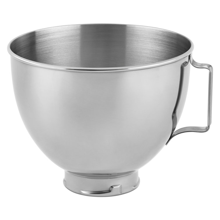 Polished Stainless Steel 4.5-Quart Mixing Bowl with Handle