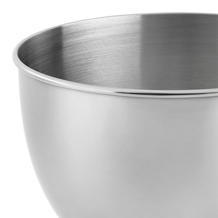 Polished Stainless Steel 4.5-Quart Mixing Bowl with Handle