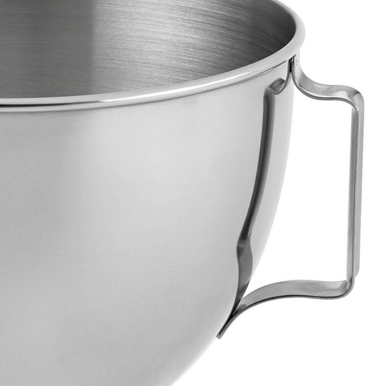Polished Stainless Steel 4.5-Quart Mixing Bowl with Handle