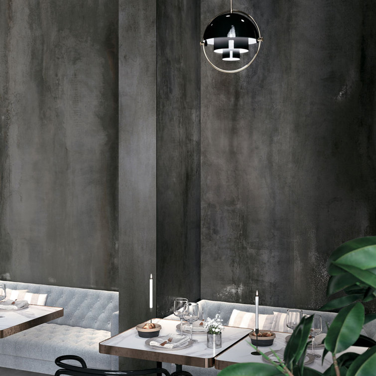 Large Gray Rectangular Porcelain Stone-Look Tile