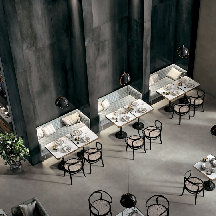 Large Gray Rectangular Porcelain Stone-Look Tile
