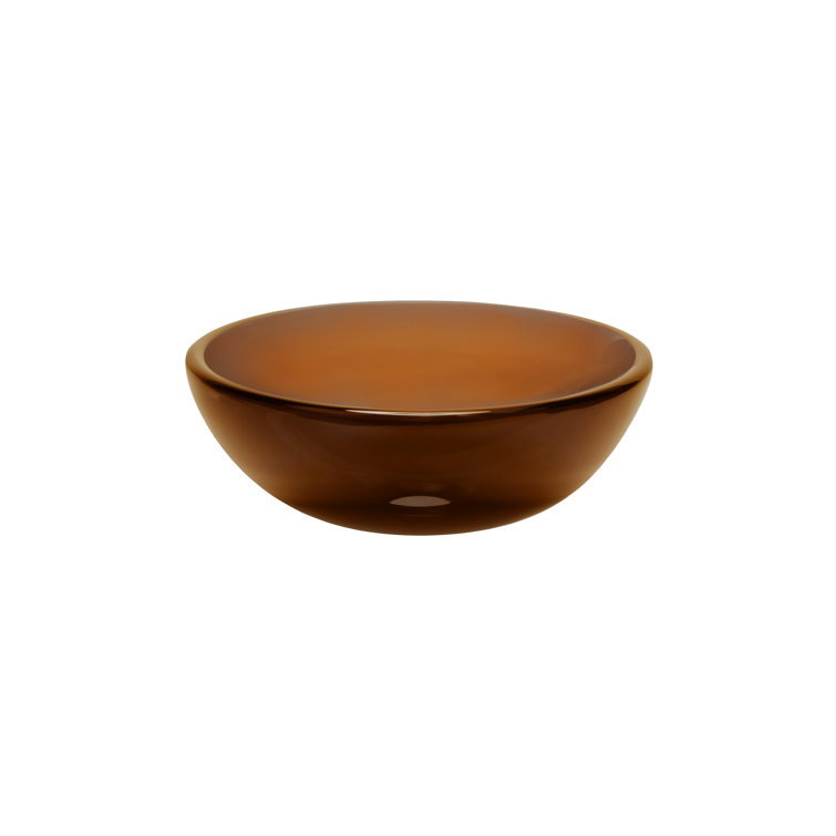 12-Inch Brown Tempered Glass Circular Vessel Sink