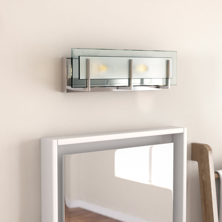 Sleek Outdoor Chrome Wall Light with Dimmable Clear Etched Glass