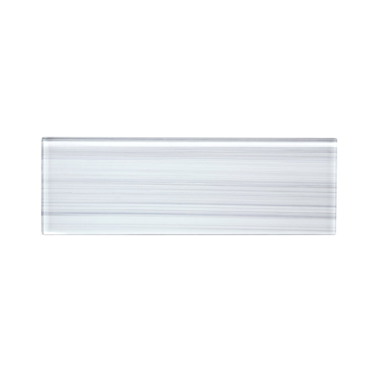 White Hand Painted 4" x 12" Glass Subway Tile