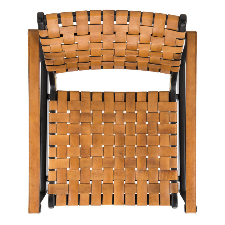 Light Brown Mahogany and Leather Safari Armchair