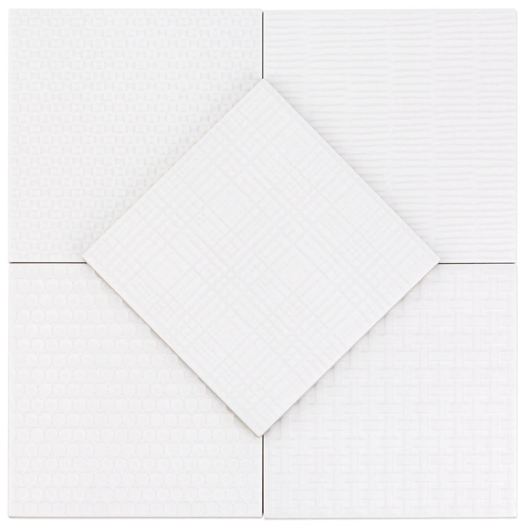 Eldorado White 6x6 Matte Porcelain Wall and Floor Tile