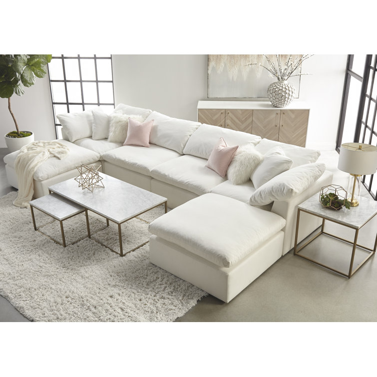 Gold and White Rectangular Marble Nesting Coffee Table Set