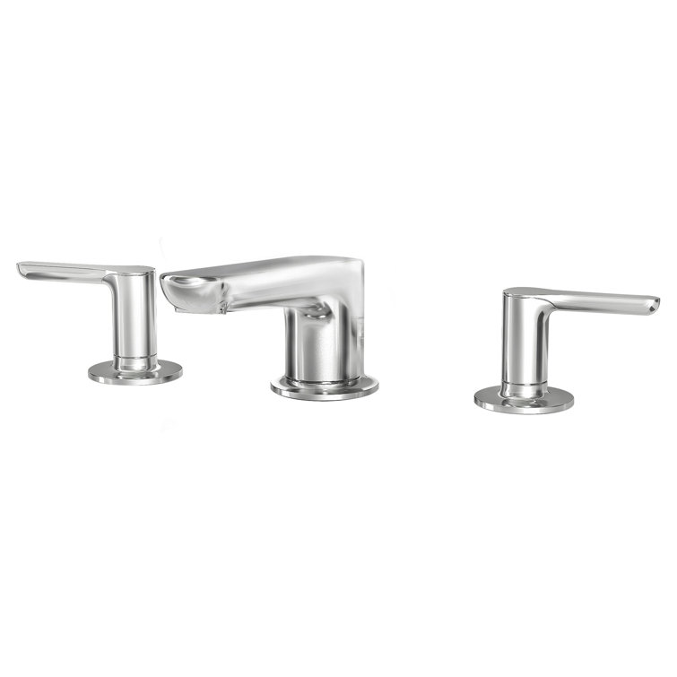 Polished Chrome Modern Widespread Bathroom Faucet with Lever Handles