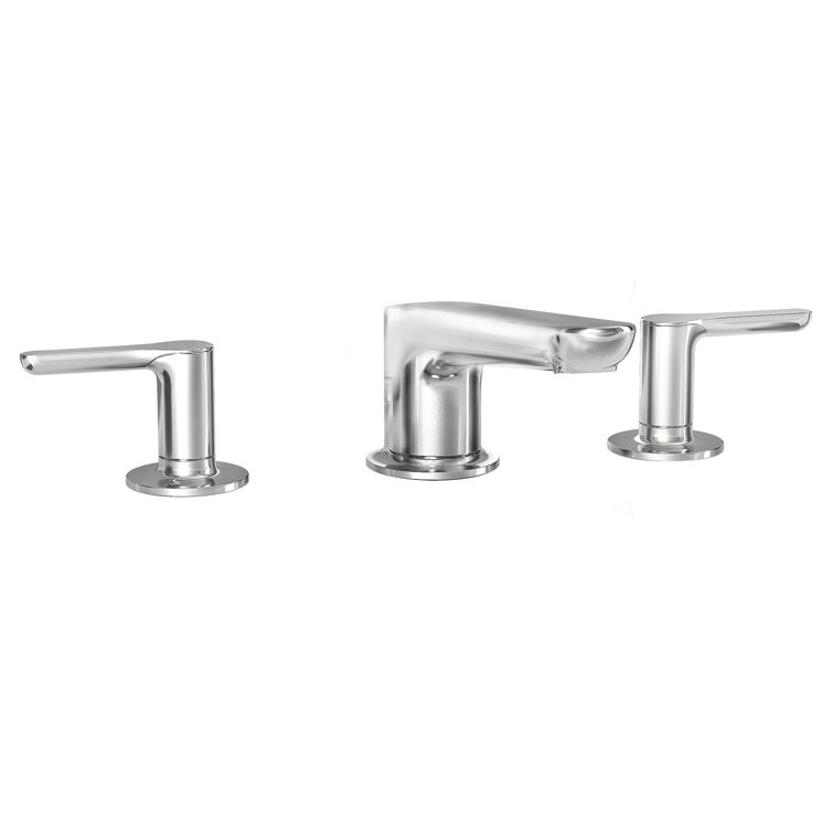 Polished Chrome Modern Widespread Bathroom Faucet with Lever Handles