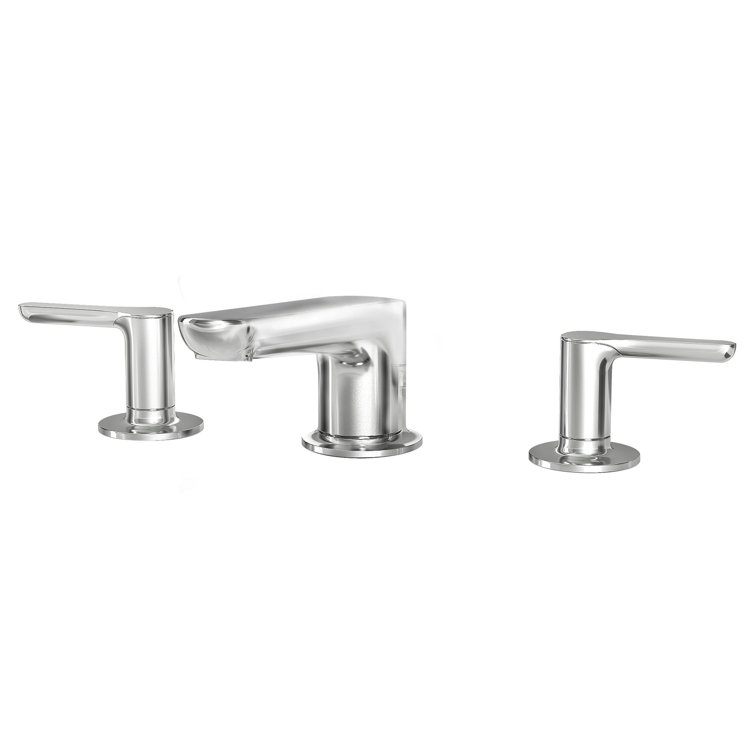 Polished Chrome Modern Widespread Bathroom Faucet with Lever Handles
