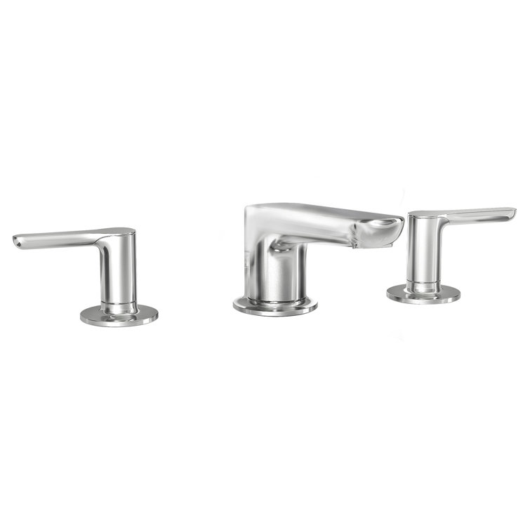 Polished Chrome Modern Widespread Bathroom Faucet with Lever Handles