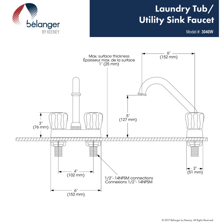 Polished Chrome Dual Handle Centerset Utility Faucet