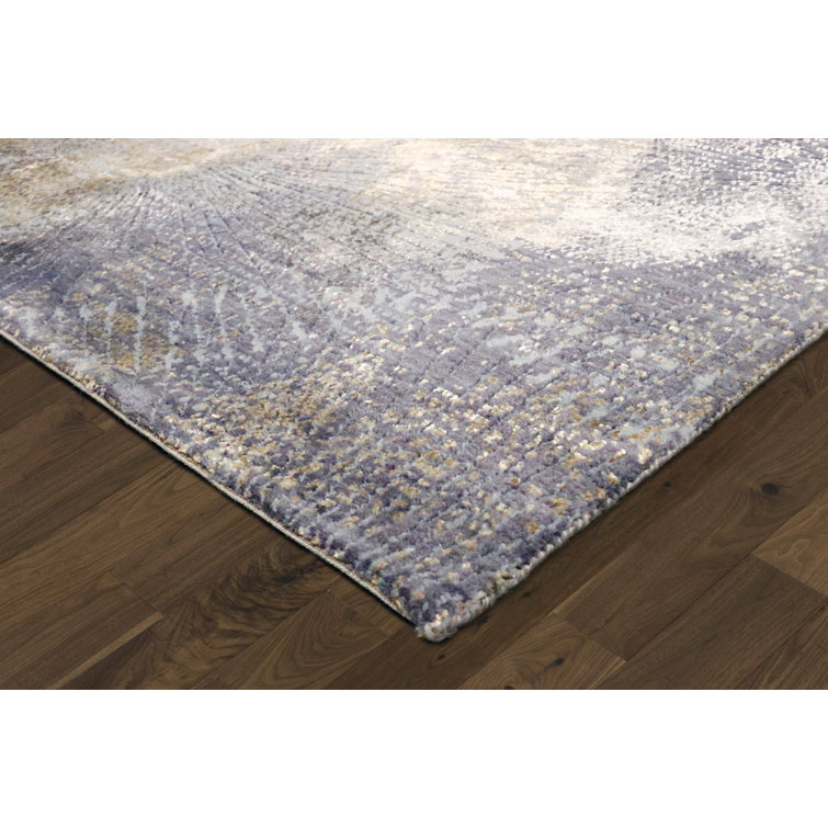 Cosmo Hand-Knotted Silk & Wool Abstract Gray 9'1" x 12'1" Area Rug