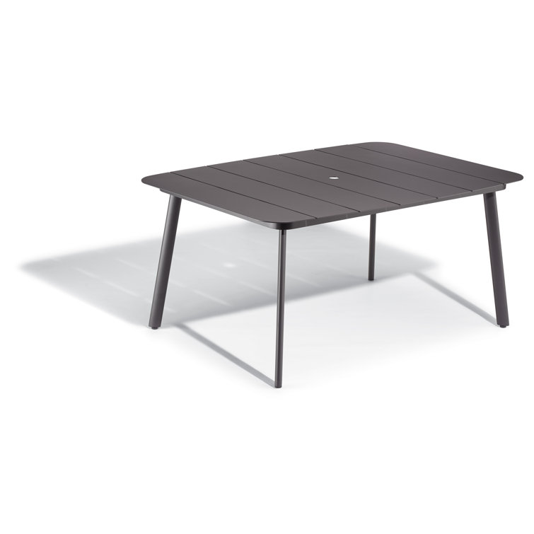 Eiland Sophisticated 68" Powder Coated Aluminum Outdoor Dining Table