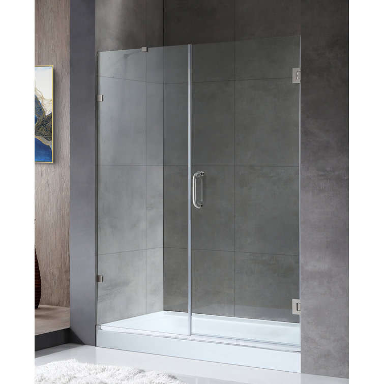 Makata 60" x 72" Frameless Brushed Nickel Shower Door