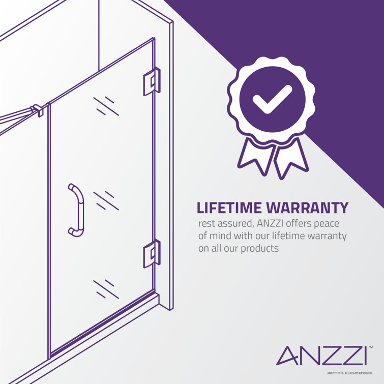 Makata 60" x 72" Frameless Hinged Shower Door in Polished Chrome