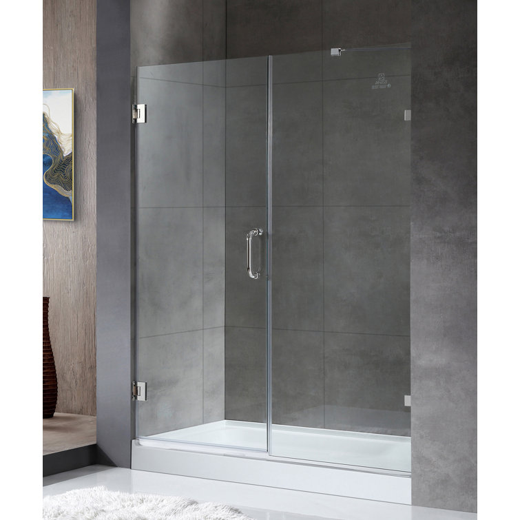 Makata 60" x 72" Frameless Hinged Shower Door in Polished Chrome