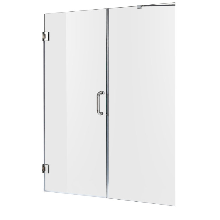 Makata 60" x 72" Frameless Hinged Shower Door in Polished Chrome