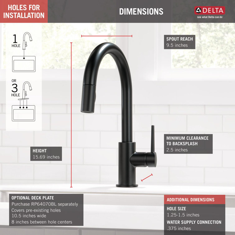 Matte Black Stainless Steel Pull-Down Kitchen Faucet