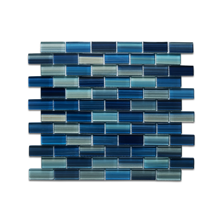 Coral Blue Hand-Painted Glass Mosaic Tile for Pools