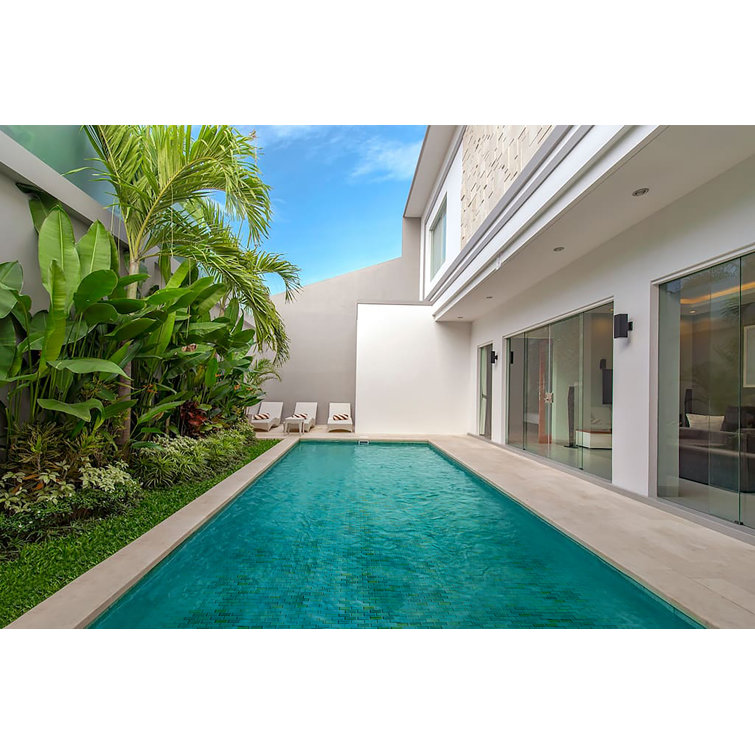 Lagoon Green Hand-Painted Glass Mosaic Tile for Walls and Pools