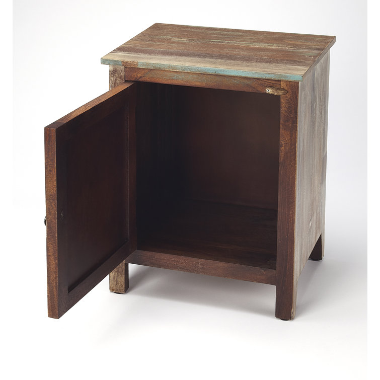 Rustic Shutter Painted Accent Cabinet with Iron Hardware