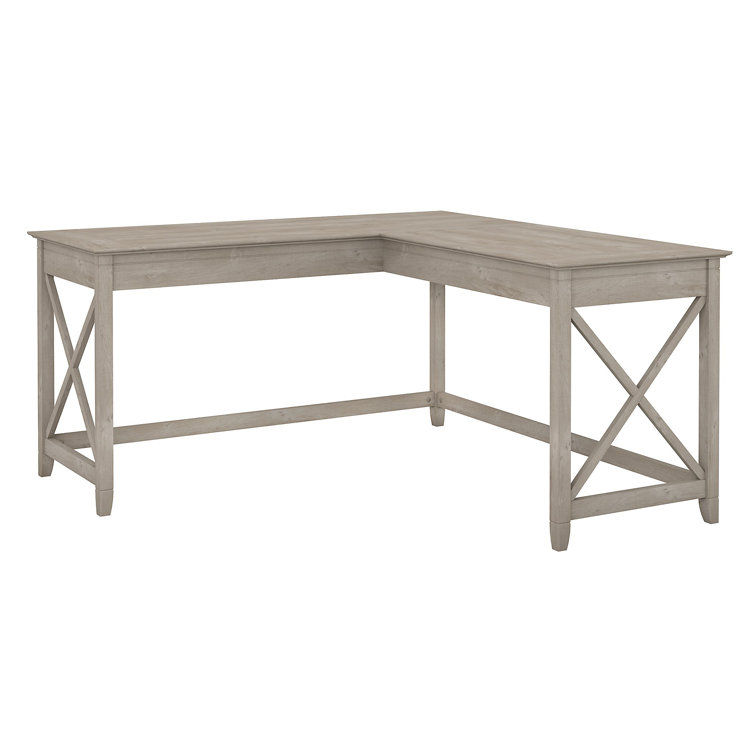 Washed Gray Particle Board L-Shaped Corner Desk