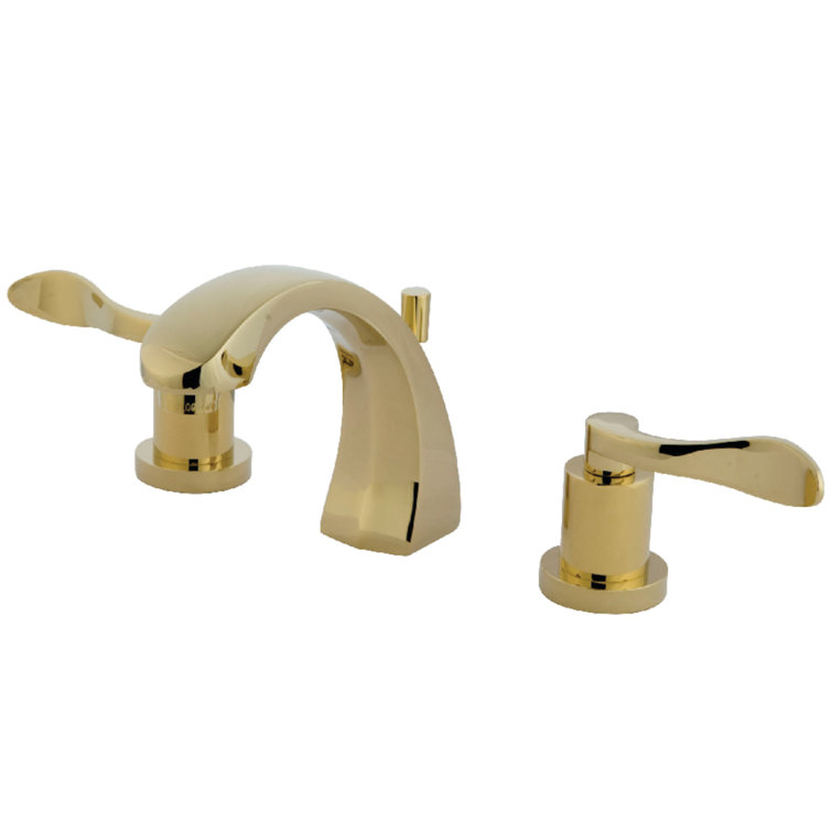 Polished Brass 8-Inch Widespread Bathroom Faucet with Pop-Up Drain