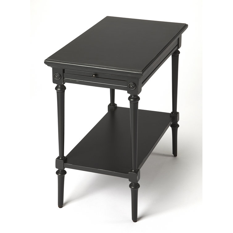 Easterbrook Transitional Wood End Table with Pull-Out Tray