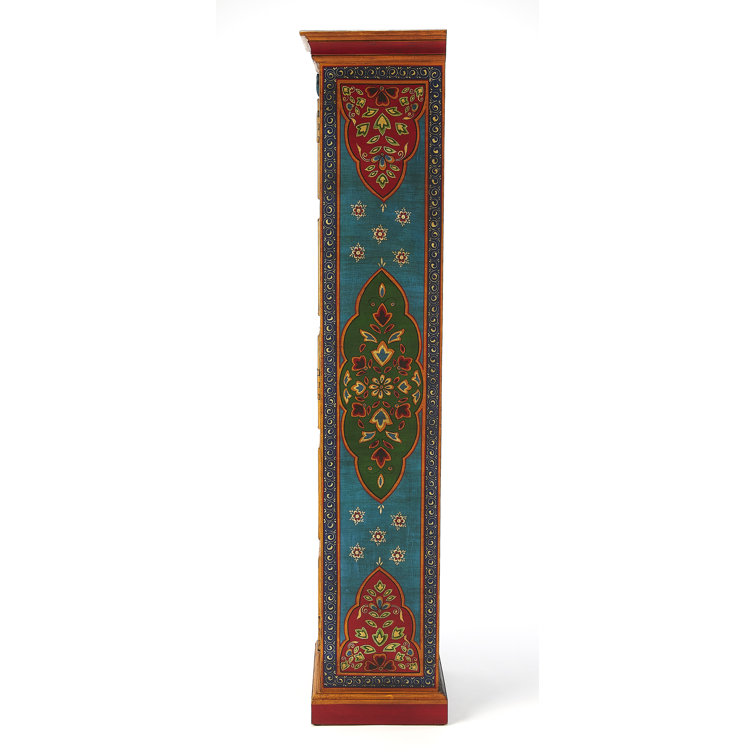 Hand Painted Floral Tall Freestanding Office Cabinet