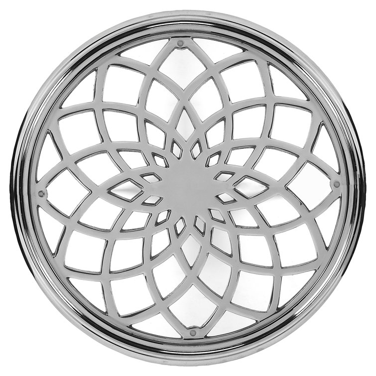 Petite Silver Glass Top Round Accent Table