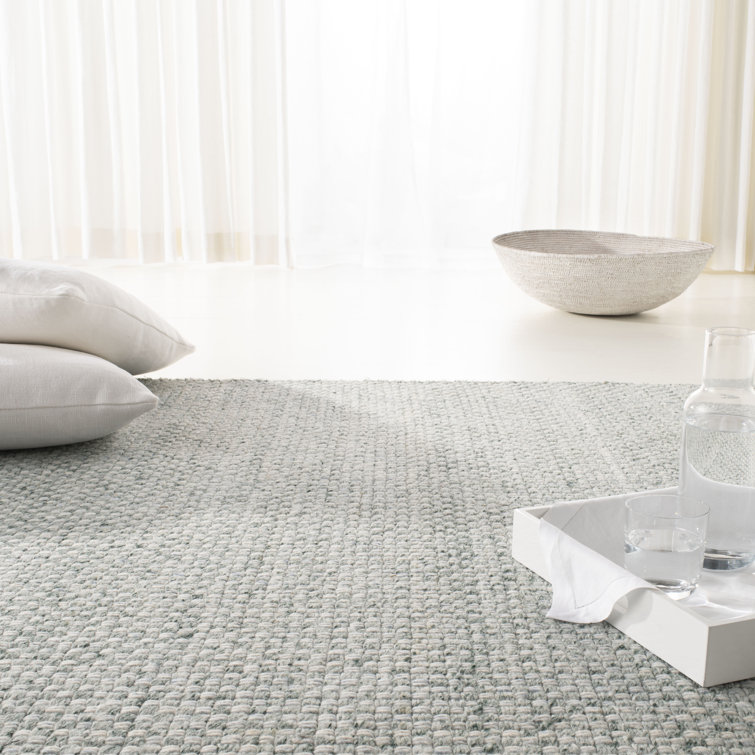 Handmade Luxe Blue Wool and Viscose 5' x 8' Flat Woven Area Rug