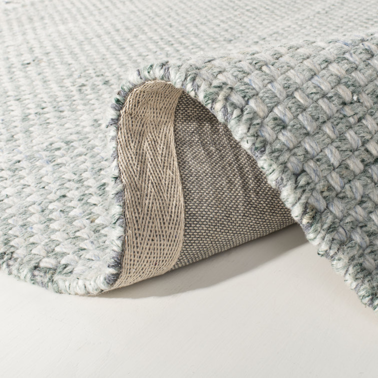 Handmade Luxe Blue Wool and Viscose 5' x 8' Flat Woven Area Rug