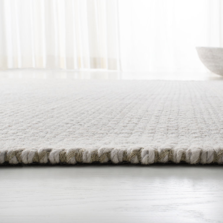Amalie LRL6350C Handmade Bone and Wool 2'6" x 8' Runner Rug - White