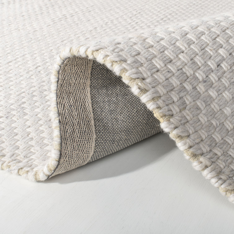 Amalie LRL6350C Handmade Bone and Wool 2'6" x 8' Runner Rug - White