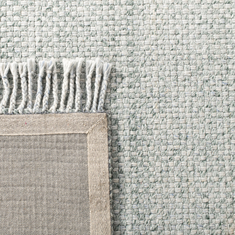 Handmade Luxe Blue Wool and Viscose 5' x 8' Flat Woven Area Rug