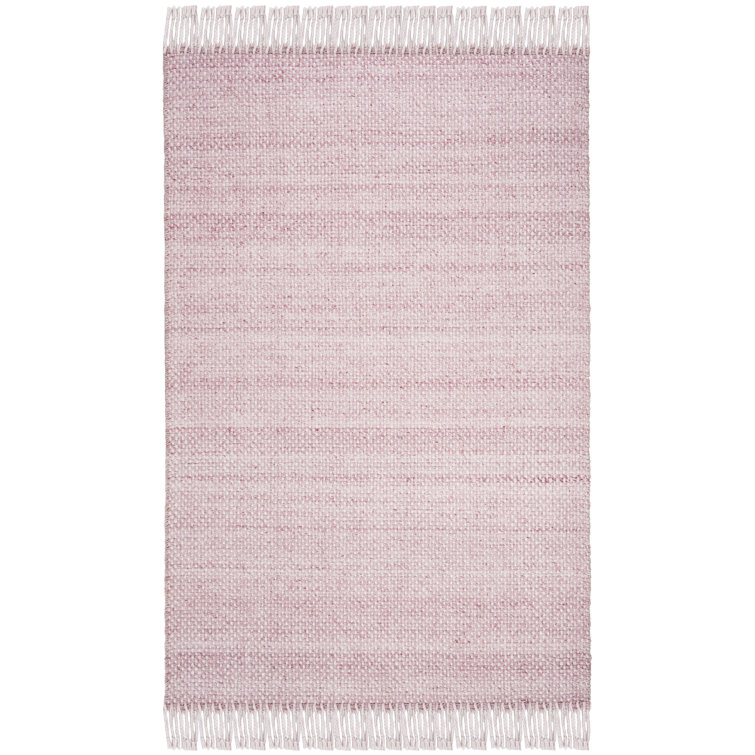 Handmade Blue Wool and Viscose Flat Woven 5' x 8' Rug