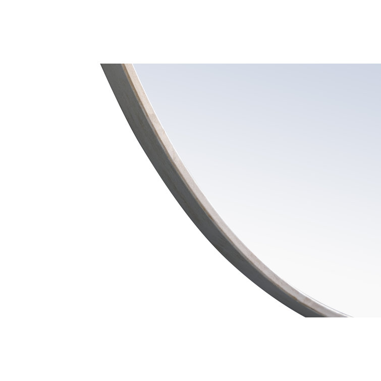 Silver Round Metal Frame Wall Mirror 32"